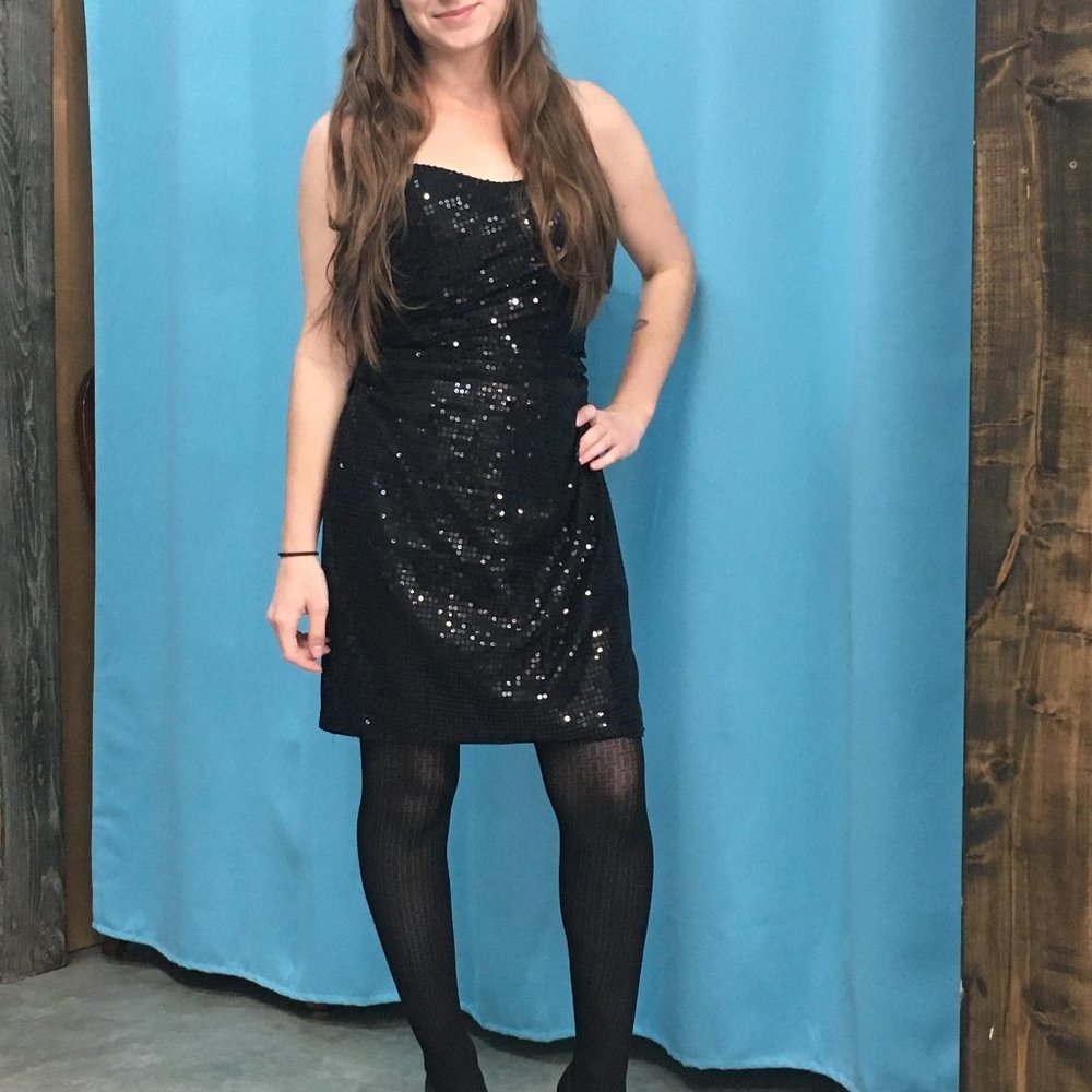 Sequin Little Black Dress NWT LBD Alfred Angelo